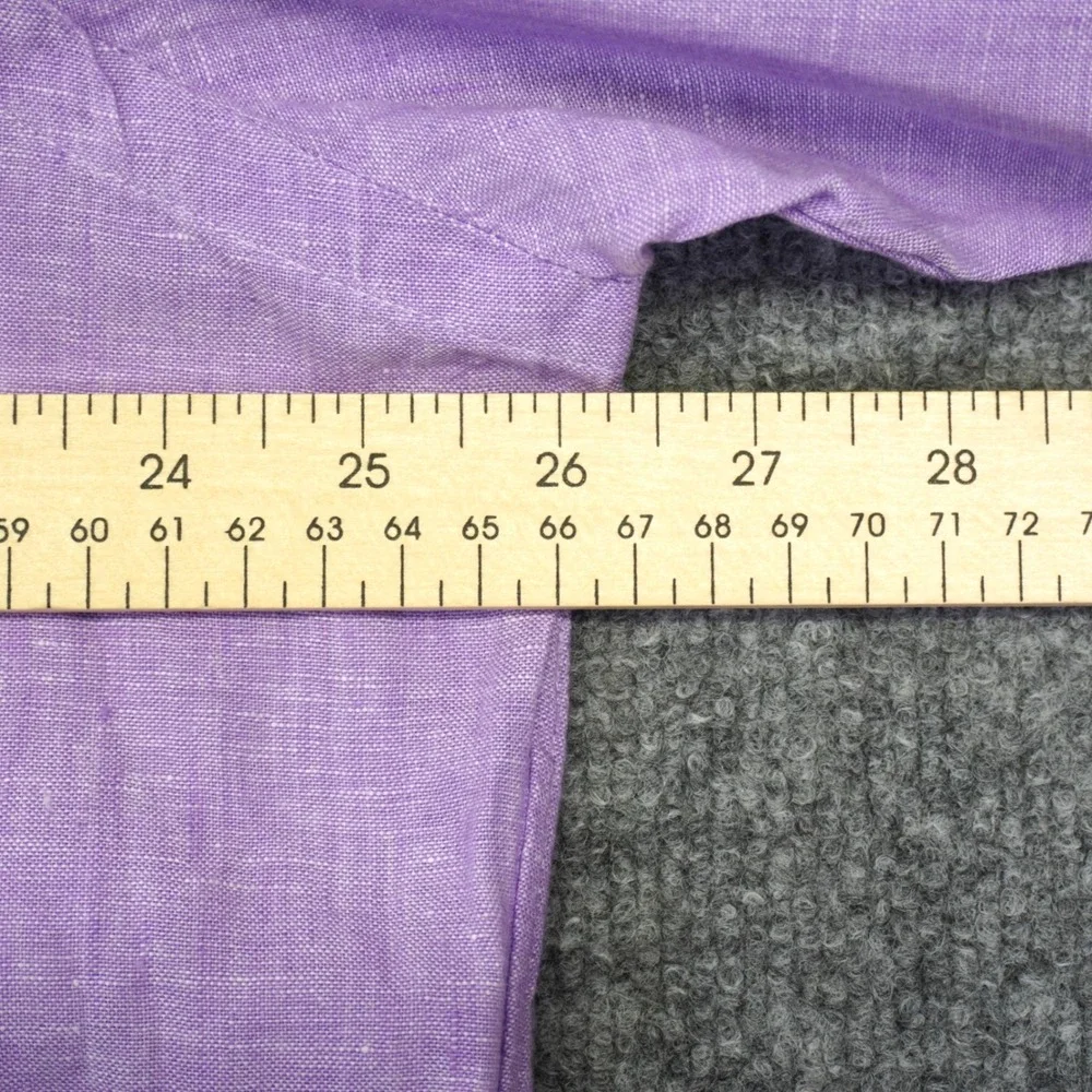 Ralph Lauren Button Down Shirt Mens XL Purple 100% Linen Long Sleeve Pony Logo
